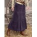 Women Solid Color Corduroy Frill Hem Back Zipper Casual Skirts