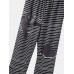 Women Black Cat Print Striped Elastic Waist Plus Size Casual Pants