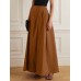 Pure Color High Waist Side Zipper Simple Women Casual Skirts