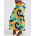 Bohemia Tie Dye Print High Waist Buttocks Bodycon Long Skirt