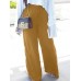 Women Loose Lace  up Elastic Waist Side Pocket Maxi Length Pants