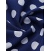 Women Polka Dot Print Loose Big Swing Side Pockets Casual Long Skirt