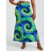 Bohemia Tie Dye Print High Waist Buttocks Bodycon Long Skirt