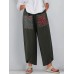 100  Cotton Loose Plicing Ninth Ethnic Style Vintage Pants