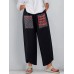 100  Cotton Loose Plicing Ninth Ethnic Style Vintage Pants