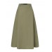 100  Cotton Solid Side Zipper Spliced Casual Loose Skirt For Women