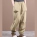 Autumn  three-dimensional pocket elasticated foot pleated casual pants