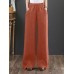 Women 100  Cotton Wide Legged Pleats Side Pocket Solid Casual Pants