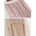 Women Polka Dot Print Gauze Elastic Waist Midi Mesh Pleated Skirt