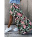 Elastic Waist Spliced Floral Pleats Summer Skirts For Women