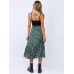 Leopard Print Side Split High Waist Slim Skirts