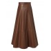 Women Solid Casual Leather Ankle Length Street Fashion Fitting Skirts