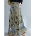 Women Wide  Legged Floral Printed Ankle Length Side Pockets Pants