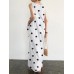 Sleeveless Pocket Polka Dot Round Neck Maxi Dress