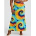 Bohemia Tie Dye Print High Waist Buttocks Bodycon Long Skirt