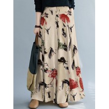 Women Wide  Legged Floral Printed Ankle Length Side Pockets Pants