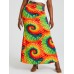 Bohemia Tie Dye Print High Waist Buttocks Bodycon Long Skirt