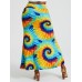 Bohemia Tie Dye Print High Waist Buttocks Bodycon Long Skirt