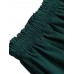 Solid Color A  Line Ruffle Hem Elastic Waist Pleated Casual Skirts For Women