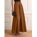 Pure Color High Waist Side Zipper Simple Women Casual Skirts