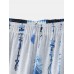 Ethnic Feather Print High Waist Sports Casual Pants For Women