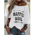 Casual Letter Print Round Neck Short Sleeve T  shirts