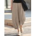 100  Cotton Loose Elastic Waist Mid  Calf Length Thin Pants for Women